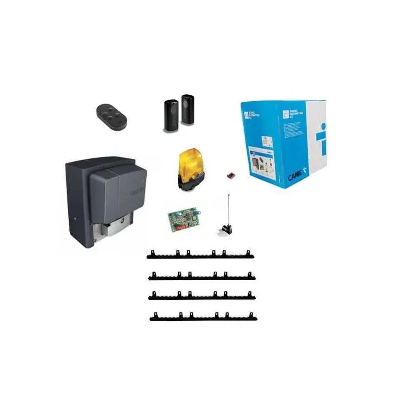 CAME Kit automazione cancello scorrevole 800KG 230V + 4Mt Cremagliera Nylon (ex BX-78) U2313-GCGN